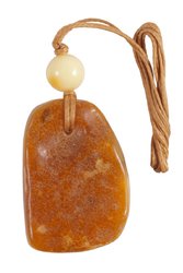 Pendant with stone and amber ball