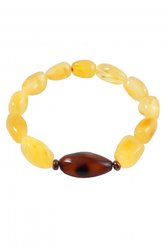 Amber bracelet "Grapes" with contrasting insert