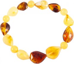 Amber bracelet with alternating round and teardrop-shaped stones