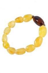 Amber bracelet "Grapes" with contrasting insert