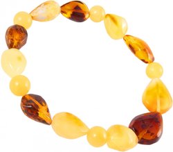 Amber bracelet with alternating round and teardrop-shaped stones