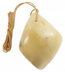 Amber pendant on a wax rope