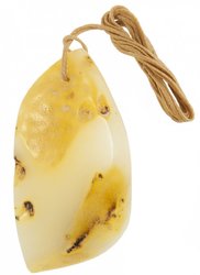 Amber pendant on a wax rope