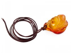 Pendant-figurine “Fish” on a wax rope