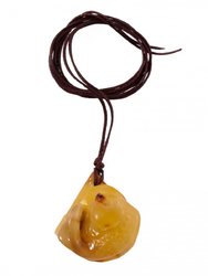 Pendant-figurine “Fish” on a wax rope