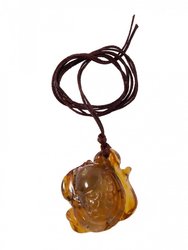 Pendant-figurine “Fish” on a wax rope