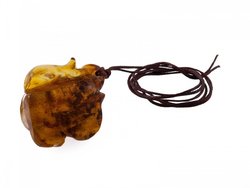 Pendant-figurine “Fish” on a wax rope