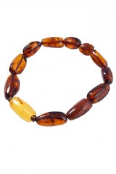 Bracelet made of amber stones “Grapes” with a contrasting insert