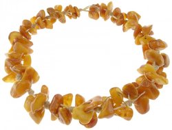 Amber beads made of stones