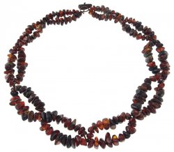 Braided dark amber beads