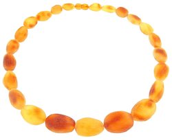 Polished amber beads