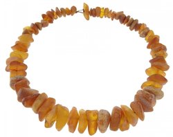 Polished amber beads