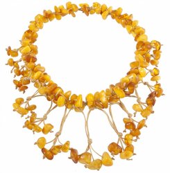 Amber beads made of stones