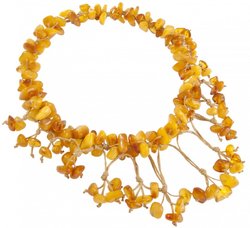 Amber beads made of stones