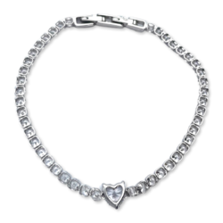 Silver Bracelet Heart with zircons