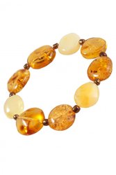 Bracelet made of amber stones and coins