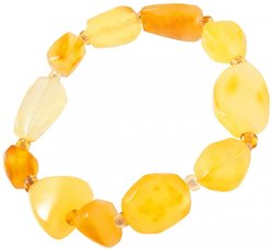 Bracelet made of light multifaceted polished amber stones