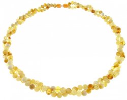 Double row beads made of amber balls