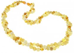 Double row beads made of amber balls