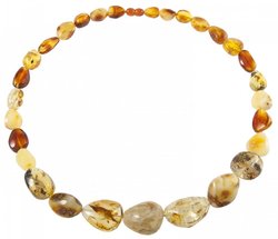 Amber beads made of stones