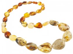 Amber beads made of stones