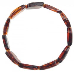 Bracelet made of flat amber stones