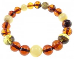 Bracelet made of multi-colored amber balls