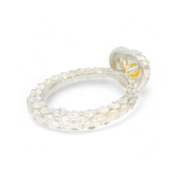 Heart-Shaped artificial Yellow Diamond Ring