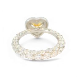 Heart-Shaped artificial Yellow Diamond Ring