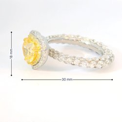 Heart-Shaped artificial Yellow Diamond Ring