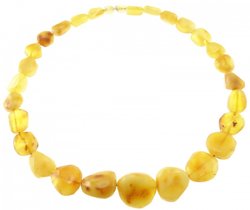 Yellow amber beads