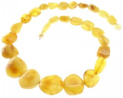 Yellow amber beads