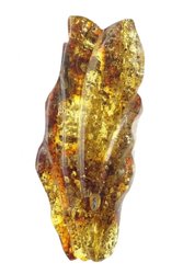 Solid amber brooch