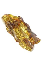 Solid amber brooch