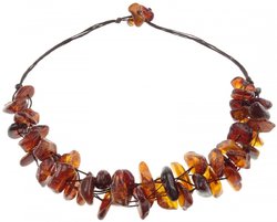 Beads-string with amber stones