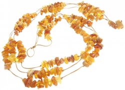 Multi-row beads made of amber