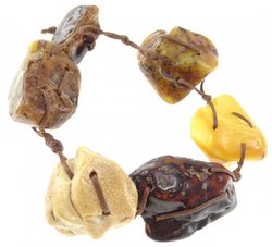 Bracelet made of textured amber stones