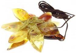 Amber pendant "Flower"