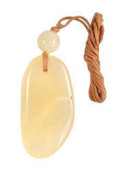 Pendant with ball and amber stone