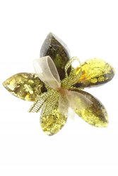 Flower brooch “Landscape amber”