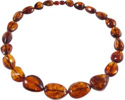 Beads made of large amber drop stones “Esthete”