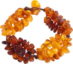 Multi-row woven amber bracelet