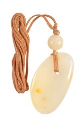 Asymmetrical pendant with an amber ball