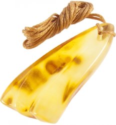 Amber pendant on a wax rope