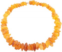 Amber beads made of polished stones