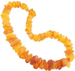 Amber beads made of polished stones