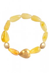 Bracelet with amber in the form of drops with decorative inserts