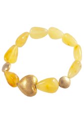 Bracelet with amber in the form of drops with decorative inserts