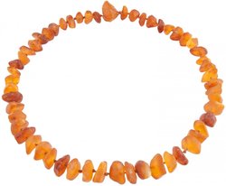 Amber beads made of polished stones