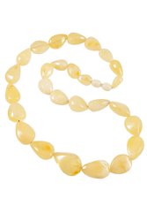 Beads made of large amber drop stones “Esthete”